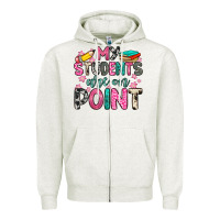 Oatmeal Heather my students are on point Zipper Hoodie - Zillion Design Studio