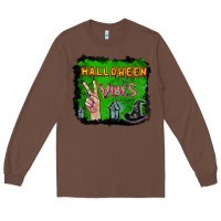 Chestnut Watercolor Halloween Vibes Long Sleeve Tee - RanaPortraitStore