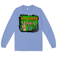 Colony Blue Watercolor Halloween Vibes Long Sleeve Tee - RanaPortraitStore