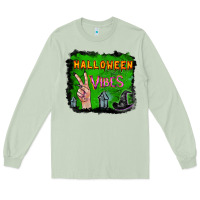 Matcha Watercolor Halloween Vibes Long Sleeve Tee - RanaPortraitStore