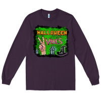 Plum Watercolor Halloween Vibes Long Sleeve Tee - RanaPortraitStore