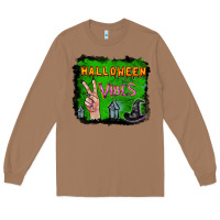 Toasted Coconut Watercolor Halloween Vibes Long Sleeve Tee - RanaPortraitStore