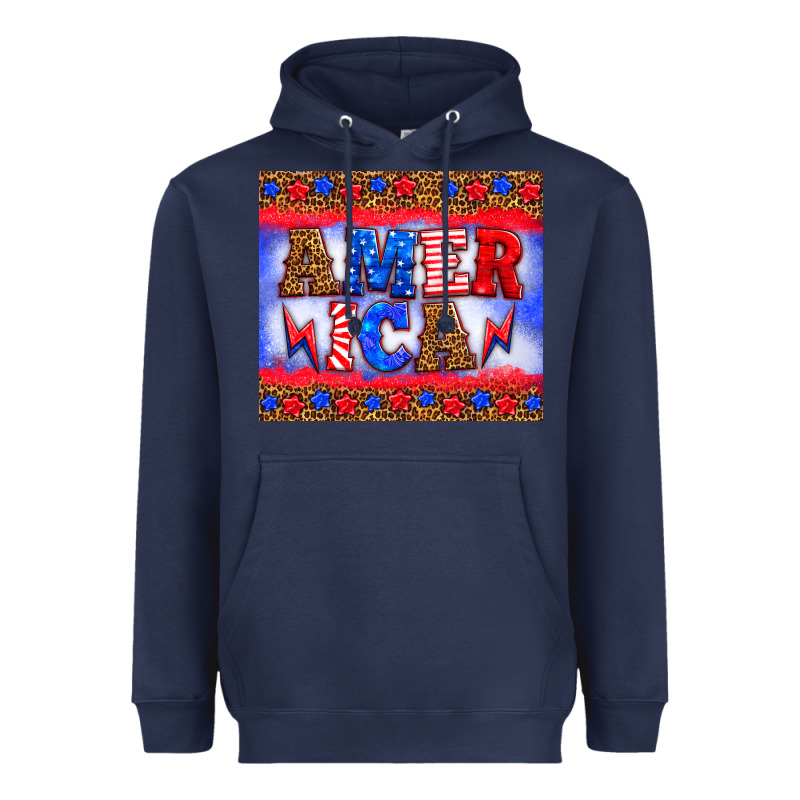 America Thunderbolt Heavyweight Hoodie by HRA Design Shop | Teevron