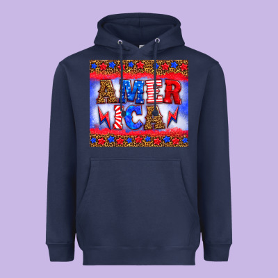 America Thunderbolt Heavyweight Hoodie Designed By Hra Design Shop