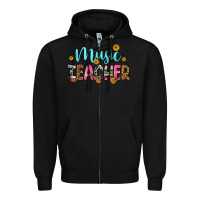 Black music teacher Zipper Hoodie - Zillion Design Studio