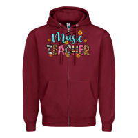 Burgundy music teacher Zipper Hoodie - Zillion Design Studio