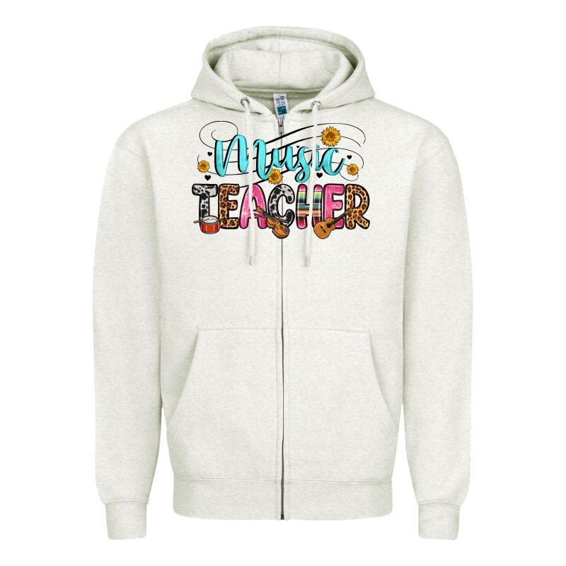 Music Teacher Zipper Hoodie by Zillion Design Studio | Teevron