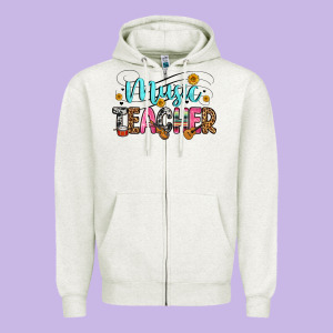 Music Teacher Zipper Hoodie Designed By Zillion Design Studio