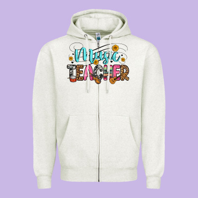 Music Teacher Zipper Hoodie Designed By Zillion Design Studio