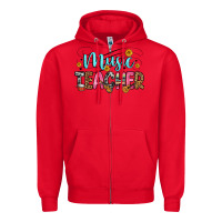 Red music teacher Zipper Hoodie - Zillion Design Studio