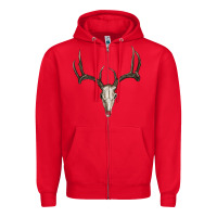 Red deer skull Zipper Hoodie - RanaPortraitStore