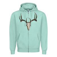 Seafoam deer skull Zipper Hoodie - RanaPortraitStore
