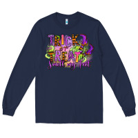 Navy Trick or treat smell my feet Long Sleeve Tee - RanaPortraitStore