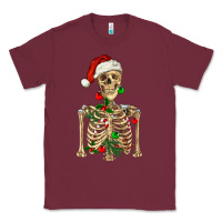 Burgundy Christmas Skeleton Classic Tee - RanaPortraitStore