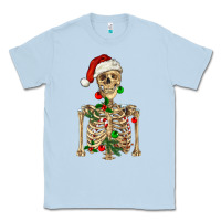 Dusty Blue Christmas Skeleton Classic Tee - RanaPortraitStore