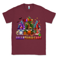 Burgundy happy hallothanksmas Classic Tee - FaDigitalArtStudio