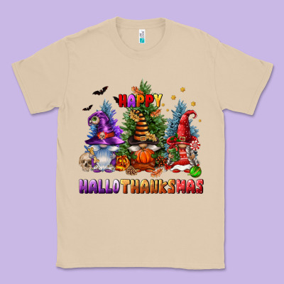 Happy Hallothanksmas Classic Tee Designed By Fadigitalartstudio