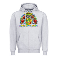 Heather Grey hello back to school rainbow Zipper Hoodie - texasbilliewilder