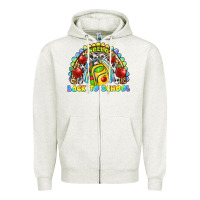 Oatmeal Heather hello back to school rainbow Zipper Hoodie - texasbilliewilder