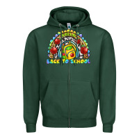 Sports Green hello back to school rainbow Zipper Hoodie - texasbilliewilder