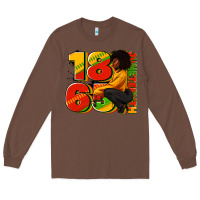 Chestnut 1865 Juneteenth afro woman Long Sleeve Tee - RanaPortraitStore