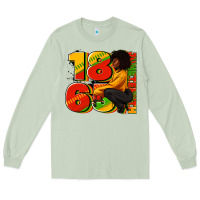 Matcha 1865 Juneteenth afro woman Long Sleeve Tee - RanaPortraitStore