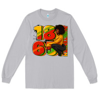 Moon Dust 1865 Juneteenth afro woman Long Sleeve Tee - RanaPortraitStore