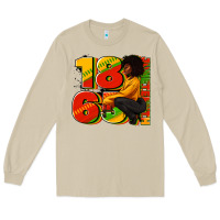Mushroom 1865 Juneteenth afro woman Long Sleeve Tee - RanaPortraitStore