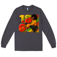 Smoke 1865 Juneteenth afro woman Long Sleeve Tee - RanaPortraitStore