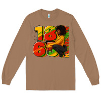 Toasted Coconut 1865 Juneteenth afro woman Long Sleeve Tee - RanaPortraitStore