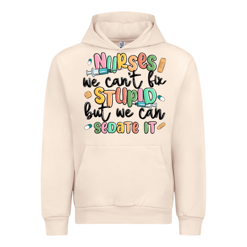 Nurses We Cant Fix Stupid Urban Hoodie by MaliasSmallBusiness | Teevron
