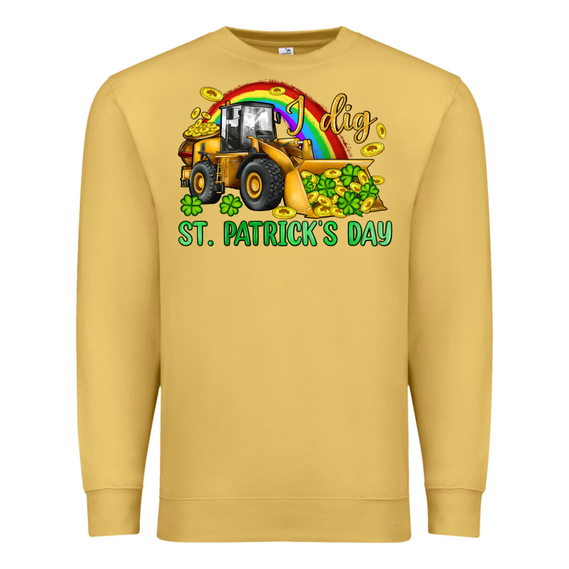 I Dig St Patrick S Day Bulldozer Premium Sweatshirt by JahusDesignShop | Teevron