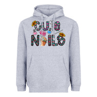 Heather Grey cute nails Heavyweight Hoodie - CowhideDigitalArt