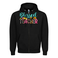 Black blessed teacher Zipper Hoodie - Zillion Design Studio