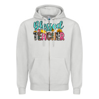 Dove Grey blessed teacher Zipper Hoodie - Zillion Design Studio