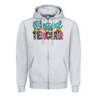 Heather Grey blessed teacher Zipper Hoodie - Zillion Design Studio