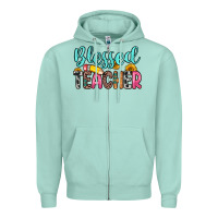 Seafoam blessed teacher Zipper Hoodie - Zillion Design Studio