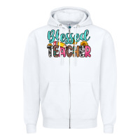 White blessed teacher Zipper Hoodie - Zillion Design Studio