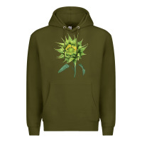 Army Green sun fill green green sunflower Premium Hoodie - LillyAllenDesigns