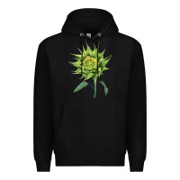 Black sun fill green green sunflower Premium Hoodie - LillyAllenDesigns