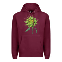 Burgundy sun fill green green sunflower Premium Hoodie - LillyAllenDesigns