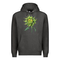 Charcoal Heather sun fill green green sunflower Premium Hoodie - LillyAllenDesigns