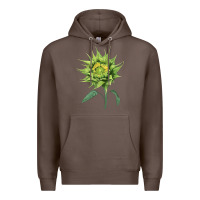 Coffee sun fill green green sunflower Premium Hoodie - LillyAllenDesigns