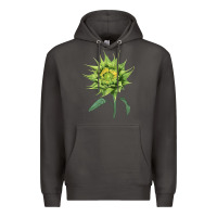 Smoke sun fill green green sunflower Premium Hoodie - LillyAllenDesigns