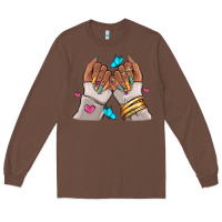 Chestnut Afro woman nail art Long Sleeve Tee - RanaPortraitStore