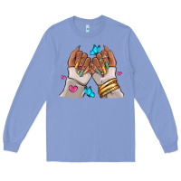 Colony Blue Afro woman nail art Long Sleeve Tee - RanaPortraitStore