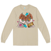Mushroom Afro woman nail art Long Sleeve Tee - RanaPortraitStore