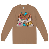 Toasted Coconut Afro woman nail art Long Sleeve Tee - RanaPortraitStore