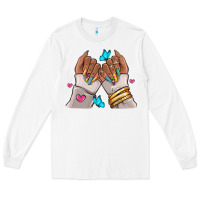 White Afro woman nail art Long Sleeve Tee - RanaPortraitStore