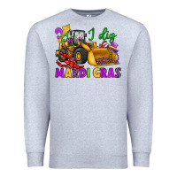 Heather Grey i dig mardi gras bulldozer Premium Sweatshirt - JahusDesignShop